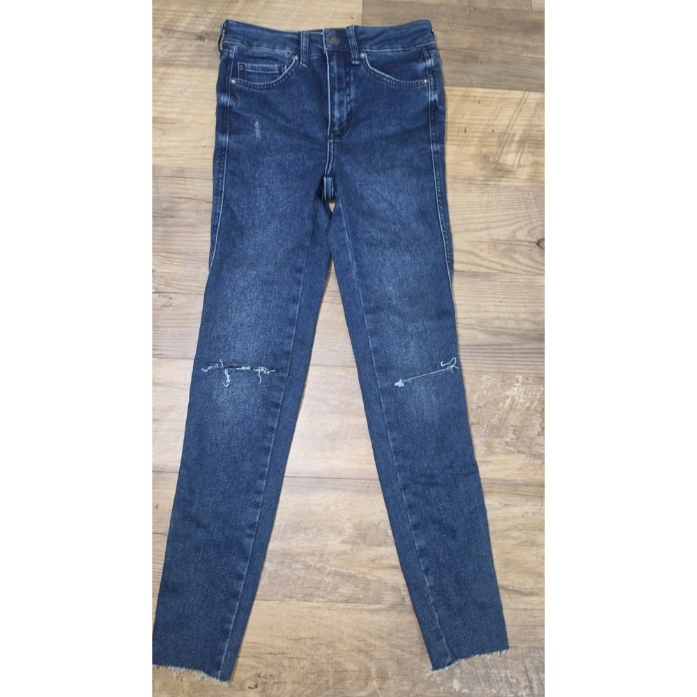 Women's Free People We The Free Distressed Skinny Stretch Blue Jeans Size 26x25